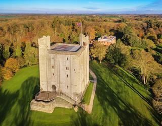 Hedingham castle aerial view